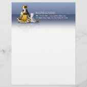 折り紙ゴールドフォイルめい想ヨガのキャットウーマンと猫 レターヘッド (正面)