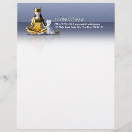 折り紙ゴールドフォイルめい想ヨガのキャットウーマンと猫 レターヘッド