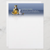 折り紙ゴールドフォイルめい想ヨガのキャットウーマンと猫 レターヘッド (正面/裏面)