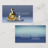 折り紙ゴールドフォイルめい想ヨガのキャットウーマンと猫 名刺 (正面/裏面)