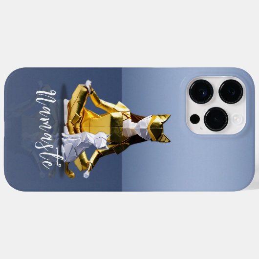 折り紙ゴールドフォイルめい想ヨガのキャットウーマンと猫 Case-Mate iPhoneケース (裏面 (横))