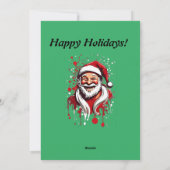 折り紙スタイルのショップで働くサンタ シーズンカード (裏面)