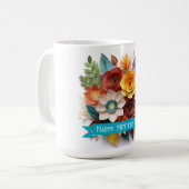 折り紙スタイルフローラ母の日 コーヒーマグカップ (正面左)