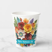 折り紙スタイルフローラ母の日 紙コップ (正面)