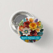 折り紙スタイルフローラ母の日 缶バッジ (正面&裏面)