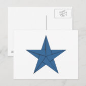 折り紙スター – 青 ポストカード (正面/裏面)