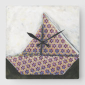 折り紙セイボートオンスターデザイン紙 スクエア壁時計 (正面)