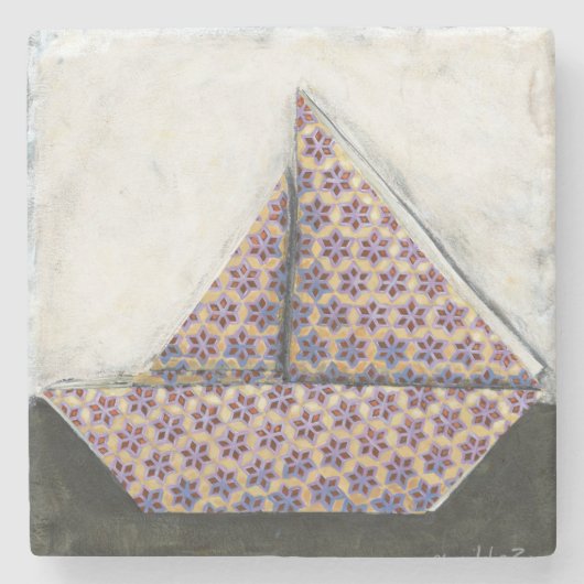 折り紙セイボートオンスターデザイン紙 ストーンコースター (正面)