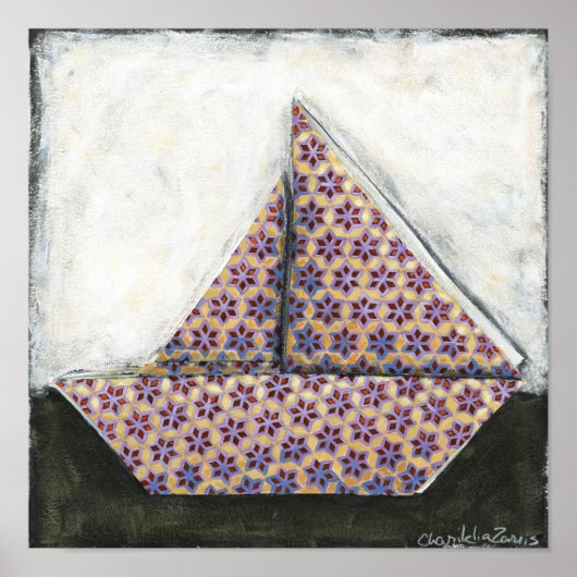 折り紙セイボートオンスターデザイン紙 ポスター (正面)