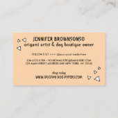 折り紙ダシュント犬 名刺 (裏面)