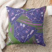 折り紙チンツ(L)ほこりっぽいピンクパープルグリーン クッション (ブランケット)