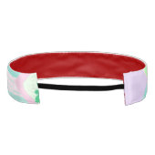 折り紙チンツ(L)グリーンティール（緑がかった色）ピンク薄紫 アスレチックヘッドバンド (裏面)