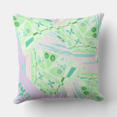 折り紙チンツ(L)グリーンティール(緑がかった色)ピンク薄紫 クッション (裏面)