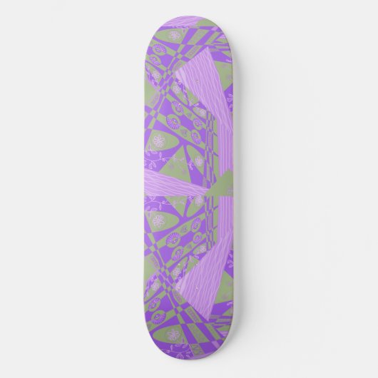 折り紙チンツ(L)ダスティグリーンパープルレギンス スケートボード (正面)