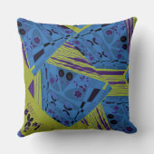 折り紙チンツ(L)ブルーインディゴオリーブブラック クッション (裏面)