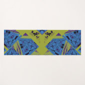 折り紙チンツ(L)ブルーインディゴオリーブブラック ヨガマット (正面(横))