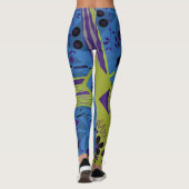 折り紙チンツ(L)ブルーインディゴオリーブブラック レギンス (裏面)