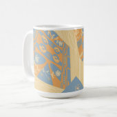 折り紙チンツ(L)ミッド・オレンジガンメタルグレー コーヒーマグカップ (正面左)