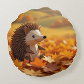 折り紙ハリネズミ秋をテーマ ラウンドクッション (裏面)