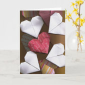 折り紙ハートのグリーティングカード / メッセージカード カード (黄色い花)