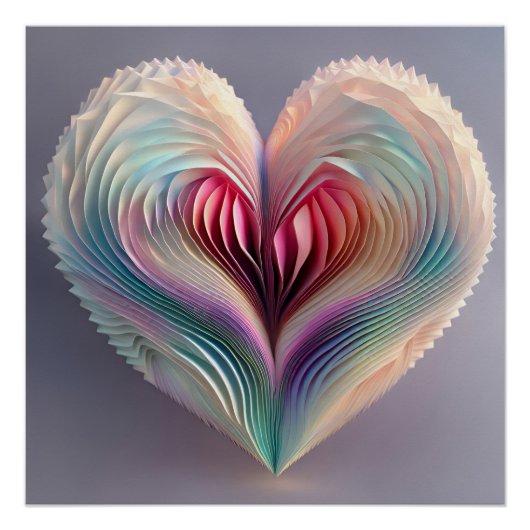 折り紙ハート ポスター (正面)