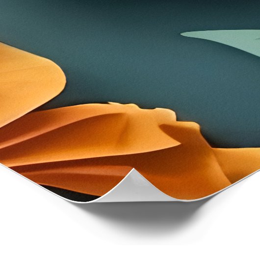 折り紙バタフライ模様 ポスター (角)