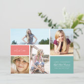 折り紙プリントのカラーブロック卒業お知らせ 案内状 (スタンド正面)