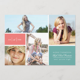 折り紙プリントのカラーブロック卒業お知らせ 案内状