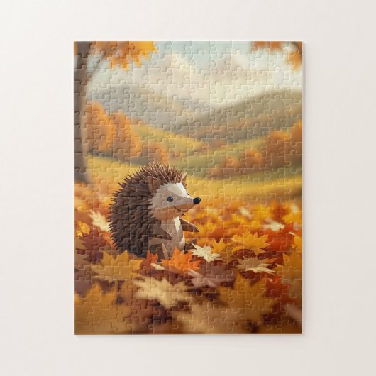 折り紙ヘッジホッグおもしろい季節秋 ジグソーパズル (縦)