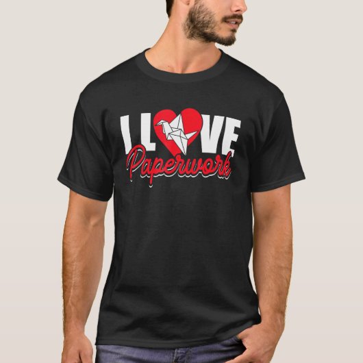 折り紙マスター紙折り鶴I Love Pa Tシャツ (正面)