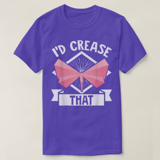 折り紙マスター紙折り鶴ID折り目 Tシャツ (デザイン正面)