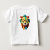 折り紙ライオンアートカラフルデザイン ベビーTシャツ (裏面)