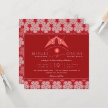 折り紙レッド紙クレーン&桜アジア結婚ズ