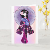 折り紙人形グリーティングカード カード (黄色い花)