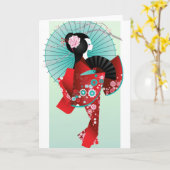 折り紙人形グリーティングカード カード (黄色い花)