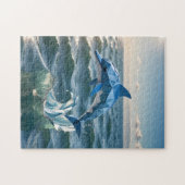 折り紙優雅なイルカ ジグソーパズル (横)