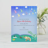 折り紙動物 & 折り紙の鶴　あらゆる年齢の誕生日パーティー 招待状 (スタンド正面)