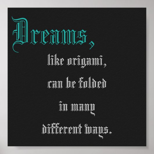 折り紙引用文ミニ ポスター (正面)