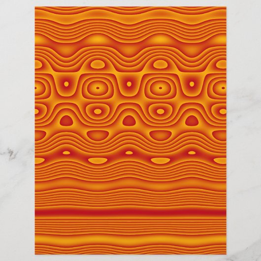 折り紙用紙、抽象デジタル トライバルアート、オレンジ チラシ (正面)