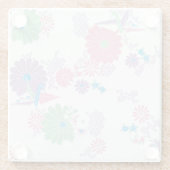 折り紙紙クレーンと花ガラスコースター ガラスコースター (裏面)