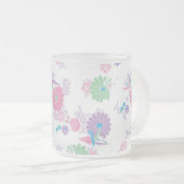 折り紙紙クレーンと花フロストマグカップ フロストグラスマグカップ (正面右)