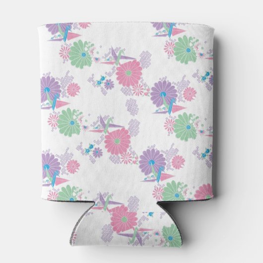 折り紙紙クレーンアンドフラワーズクーラーボックス 缶クーラー (裏面)