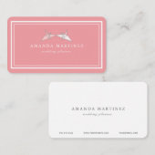 折り紙紙クレーンピンクビジネスカード 名刺 (正面/裏面)