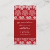 折り紙紙クレーン&レッド桜さくらんぼの花 名刺 (裏面)