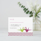 折り紙紙ク結婚レーン インビテーションポストカード (スタンド正面)