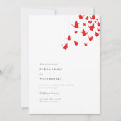 折り紙紙ク結婚レーン 招待状 (正面)