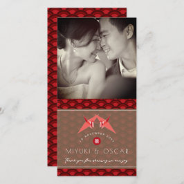 折り紙紙ツルのホタテ結婚ィ・アジアの写真 サンキューカード