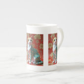 折り紙紙猫 ボーンチャイナマグカップ (正面右)