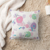 折り紙紙鶴と花角枕 クッション (ブランケット)