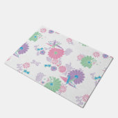 折り紙紙鶴と花 ドアマット (アングル)